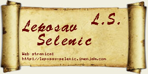 Leposav Selenić vizit kartica